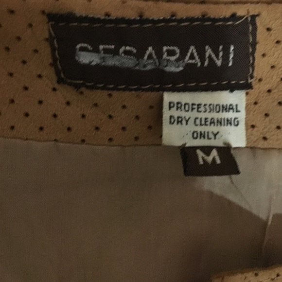 Cesarani suede pullover top. Medium tan - Picture 2 of 3